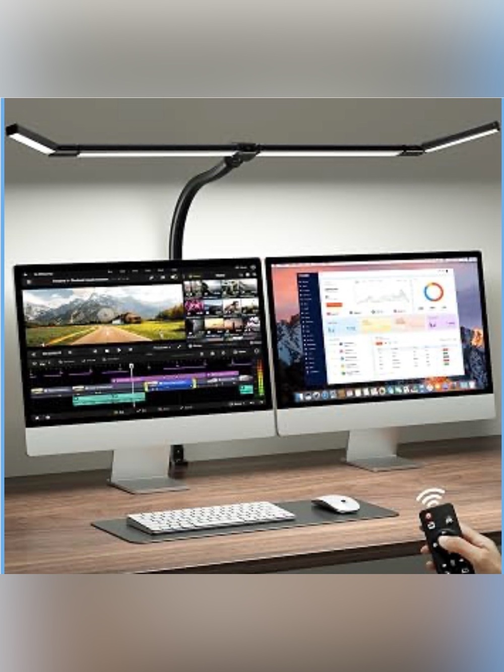 LED Desk Lamp with Clamp, 42-Inch 4-Panel Light for Dual Monitors
1800 Lumens, 4
